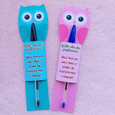 Arquivo Dia dos Professores Card Caneta Coruja 
