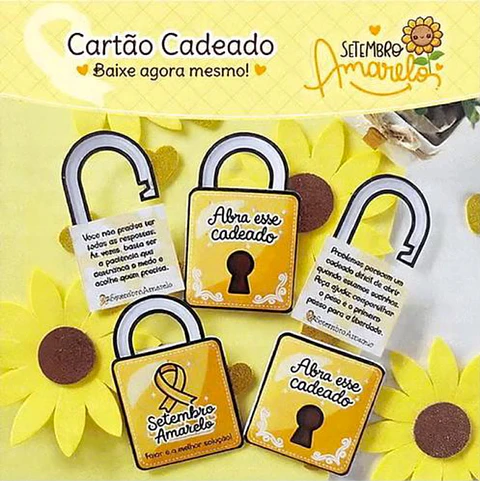 Arquivo Setembro Amarelo Cartão Cadeado 