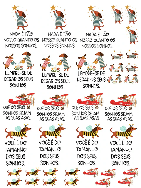 Arquivo Sublimação Arte Digital DTF UV Cachorrinhos Sonhos 