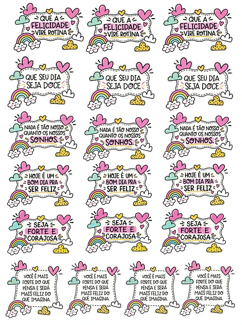 Arquivo Sublimação Arte Digital DTF UV Frases Fofas