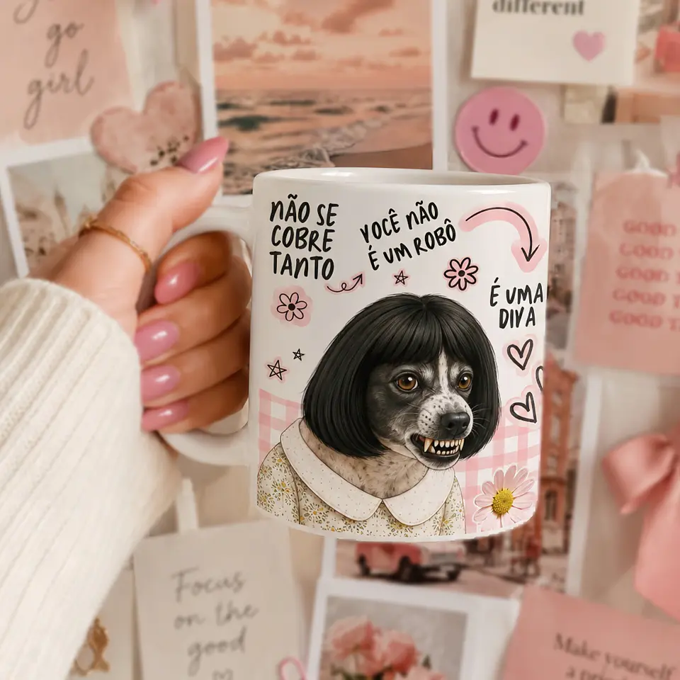 Arquivo Sublimação Caneca Cachorro de Peruca  1