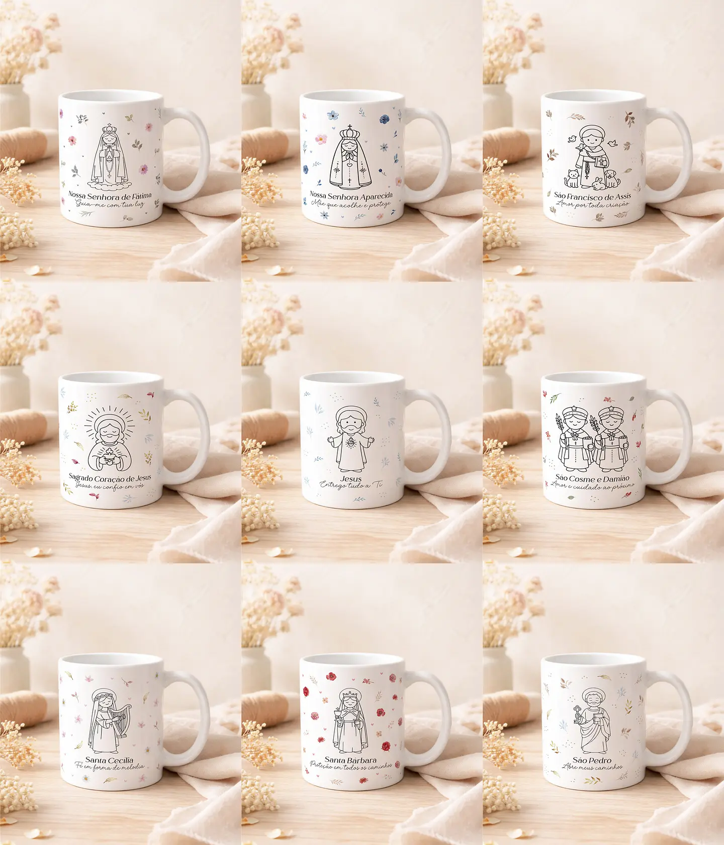 Arquivo Sublimação Caneca Santinhos 1
