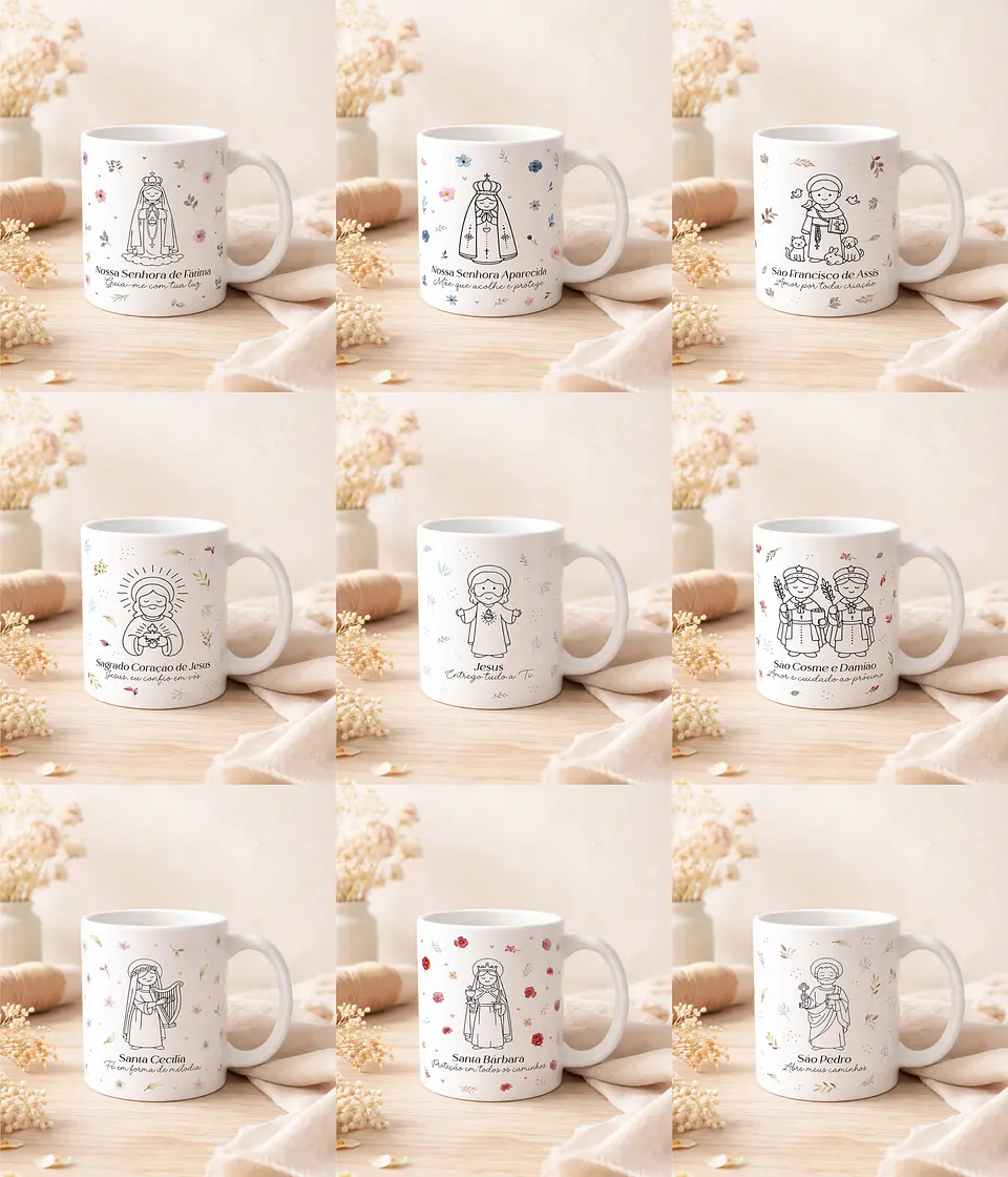 Arquivo Sublimação Caneca Santinhos 1