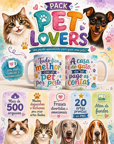 Arquivo Sublimação Pack Pet Lovers