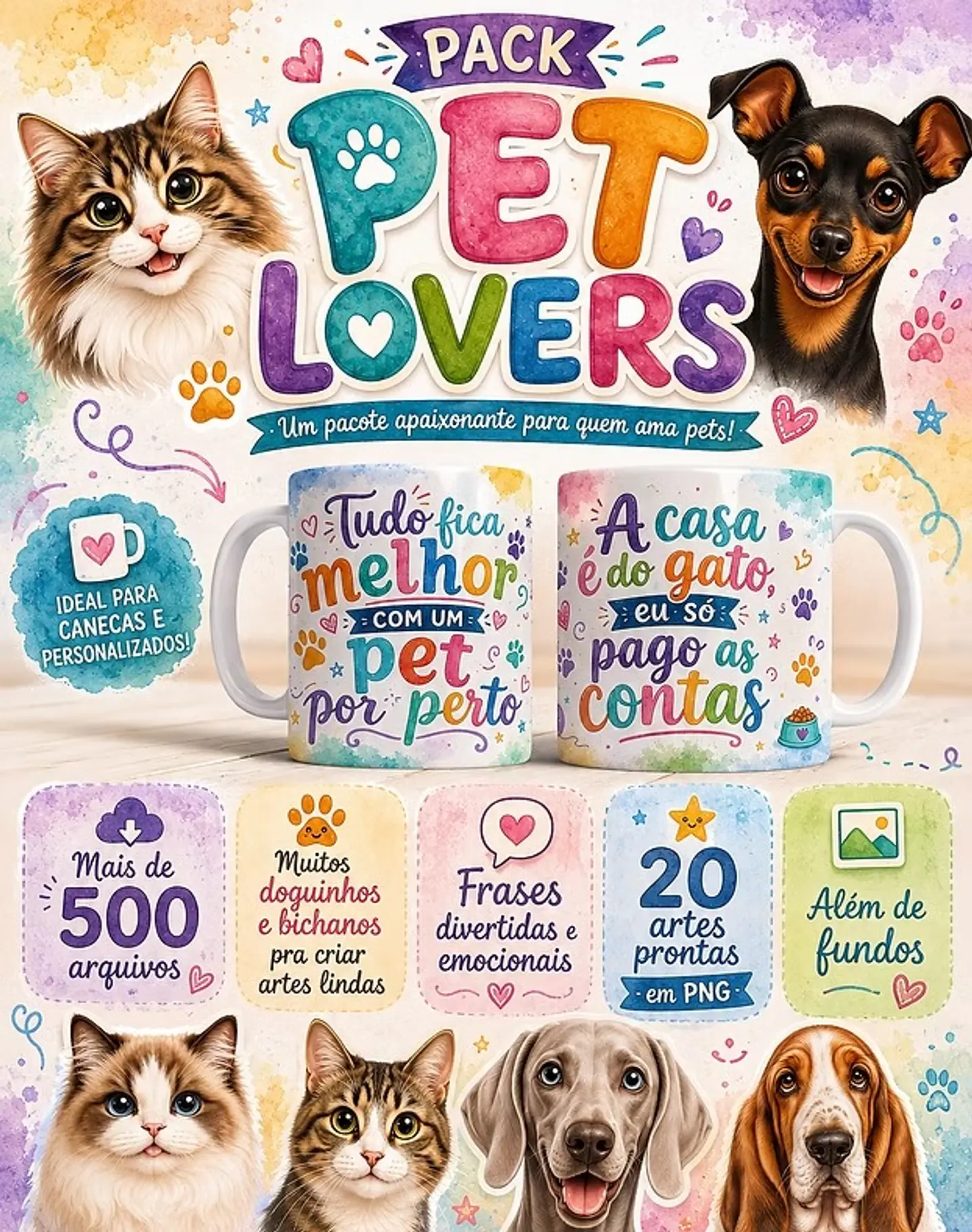 Arquivo Sublimação Pack Pet Lovers 1