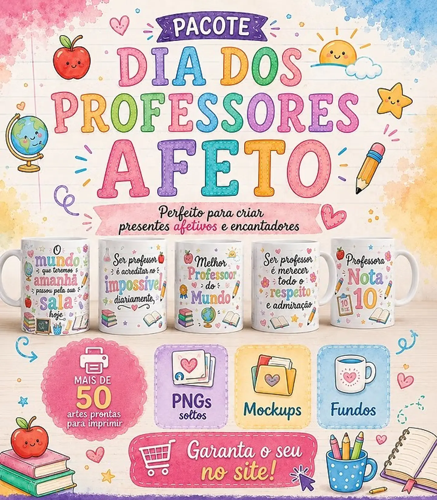 Arquivo Sublimação Pacote Dia dos Professores Afeto 1