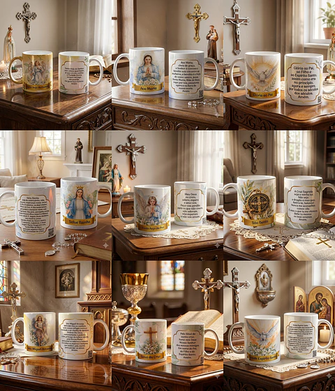Arquivo Sublimação Caneca Coleção Orações Católicas 
