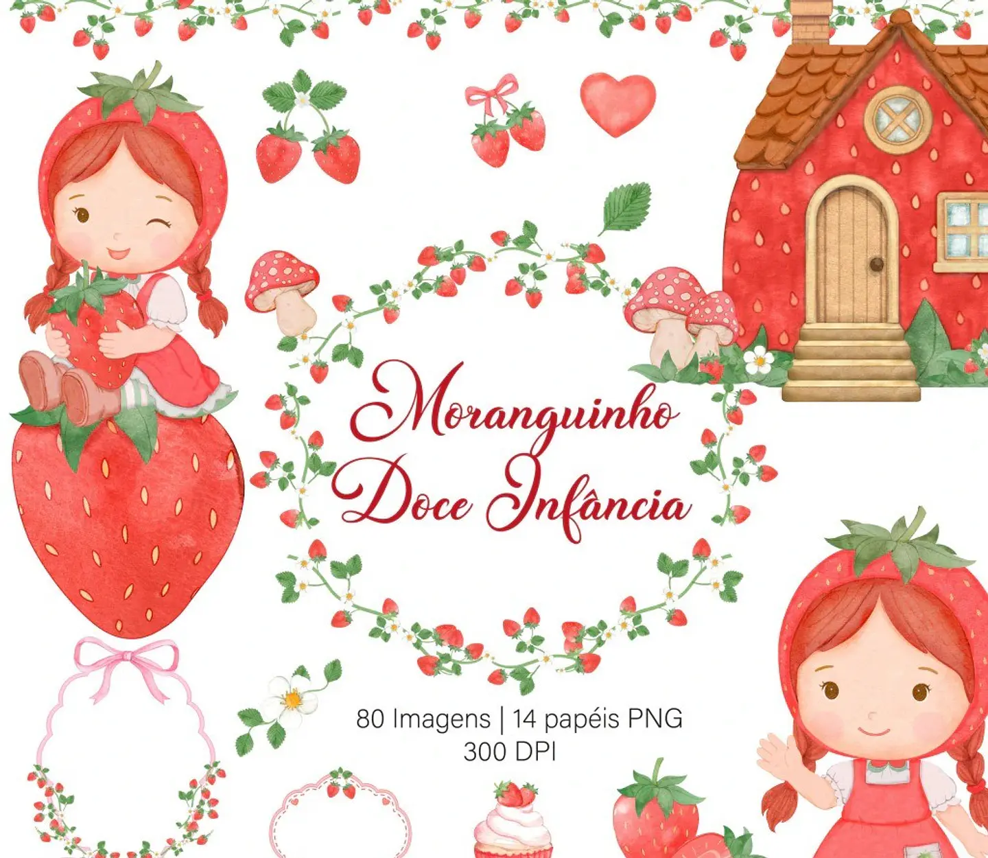 Arquivo Kit Digital Moranguinho Doce Infância  1