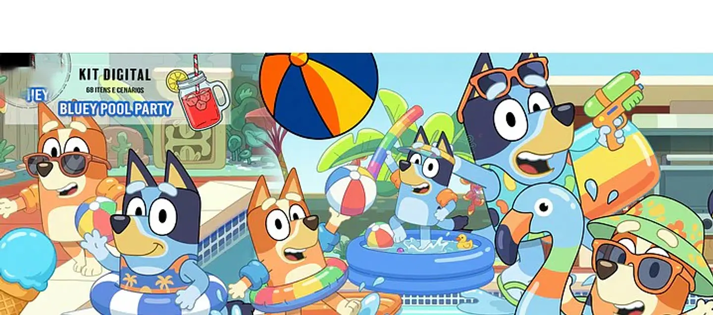 Arquivo Kit Digital Bluey Pool Party  1