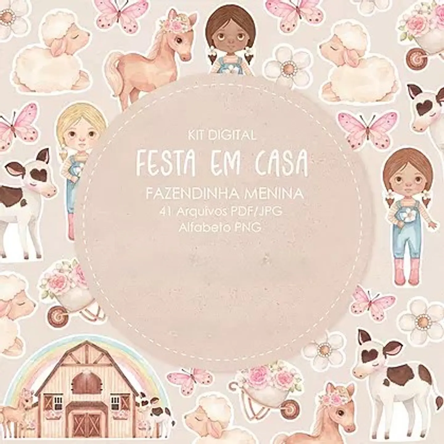 Kit Digital Fazendinha Menina 1