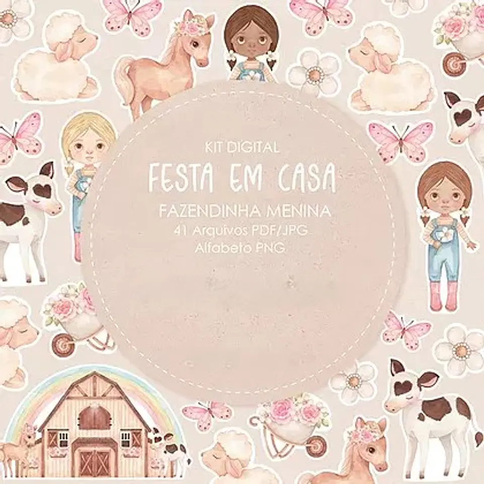 Kit Digital Fazendinha Menina 1