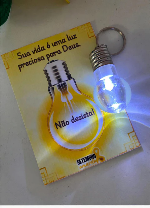 Arquivo Setembro Amarelo Card Chaveiro Lâmpada 