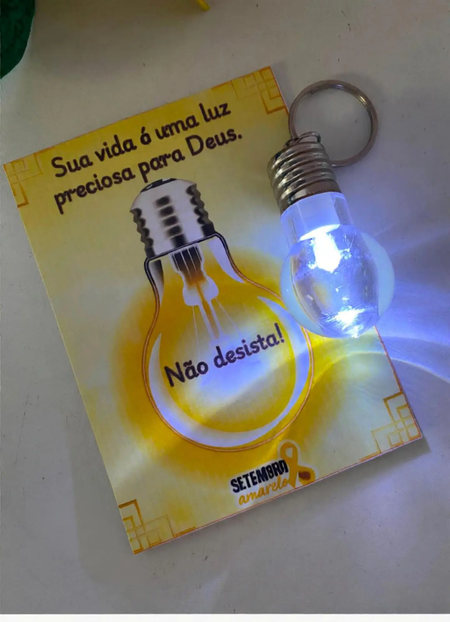 Arquivo Setembro Amarelo Card Chaveiro Lâmpada  1