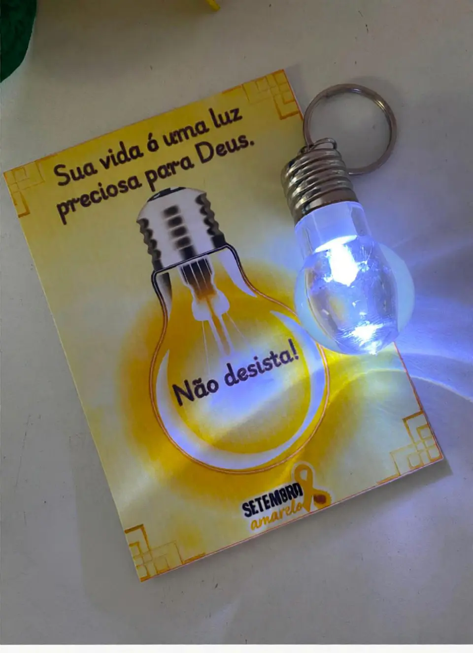 Arquivo Setembro Amarelo Card Chaveiro Lâmpada  1