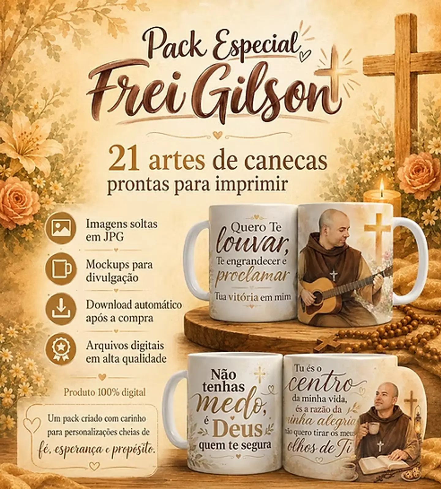 Arquivo Sublimação Caneca Frei Gilson  1