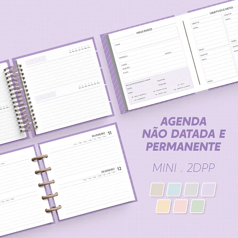 Arquivo Agenda Não Datada e Permanente Mini 2DPP