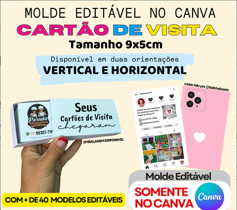 Arquivo De Corte Molde Cartão Visita 9x5cm Link 