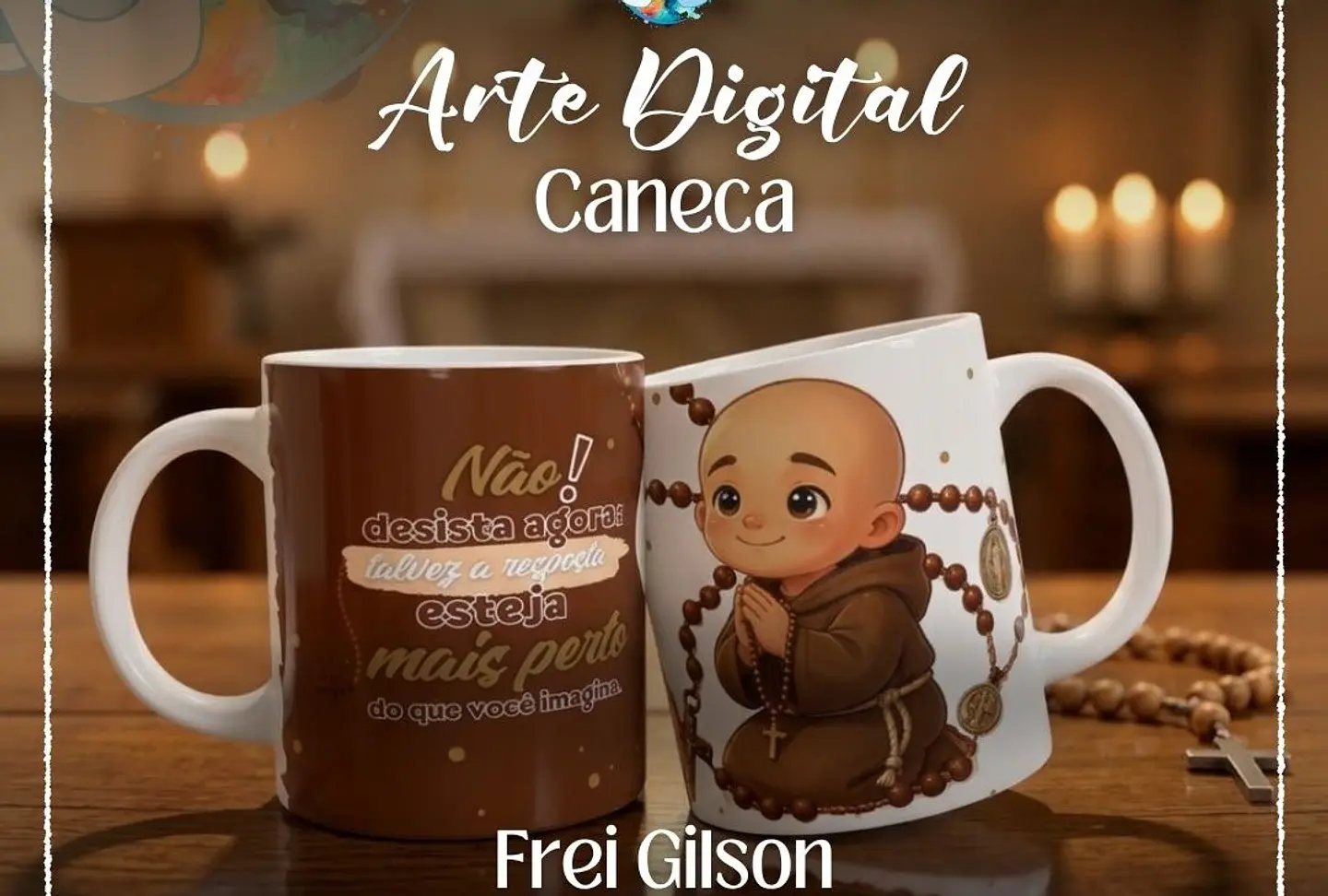 Arquivo Sublimação Caneca Frei Gilson Não desista 1