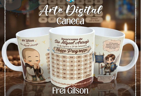 Arquivo Sublimação Caneca Frei Gilson Calendário Quaresma