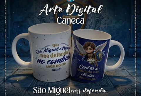 Arquivo Sublimação Caneca São Miguel Arcanjo Nos Defenda 
