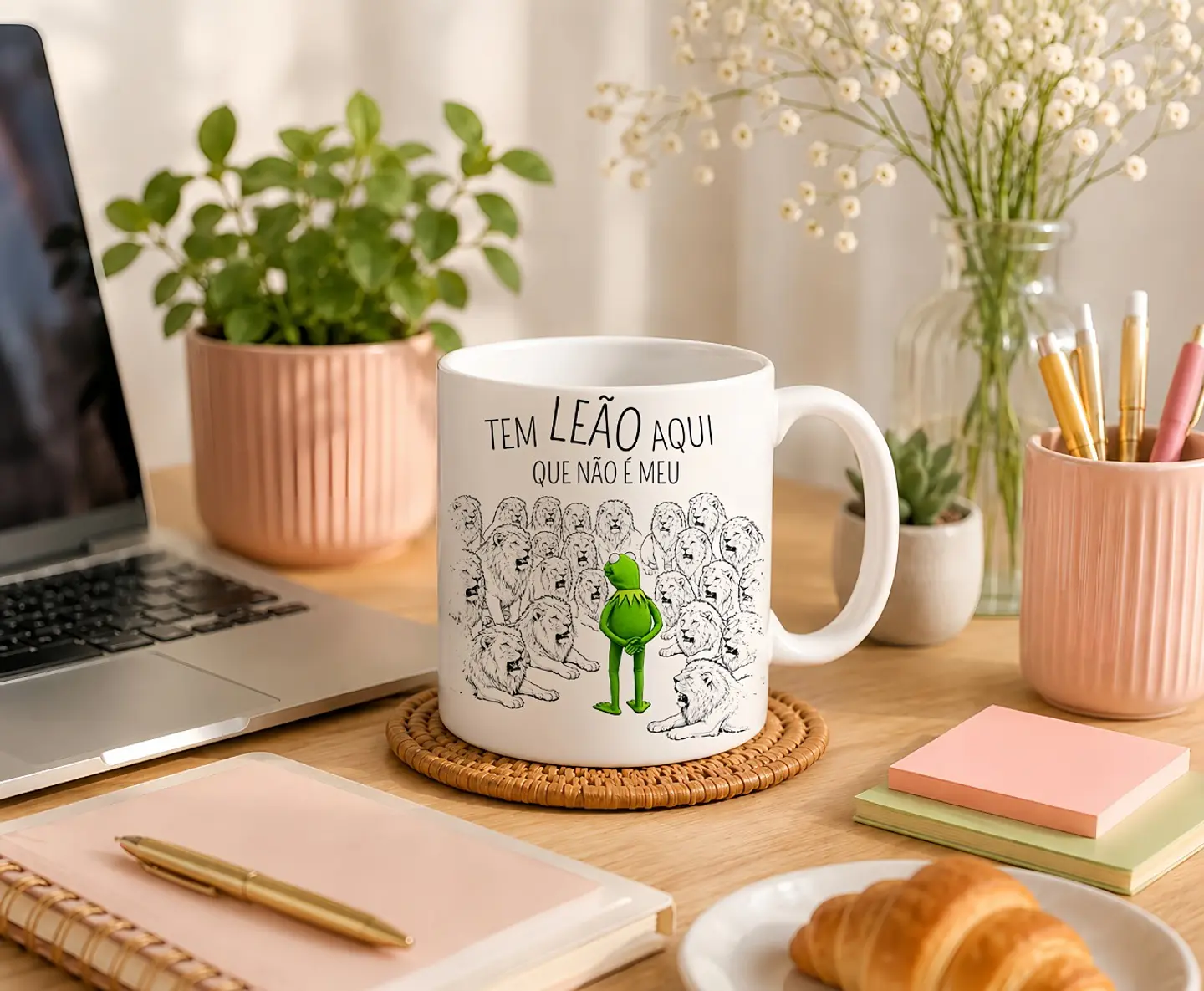 Arquivo Sublimação Caneca - Tem Leão Aqui que Não é Meu 1