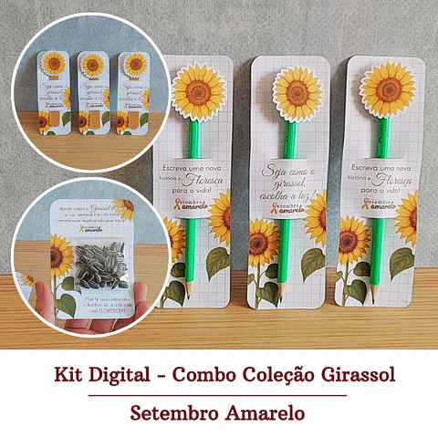 Arquivo Setembro Amarelo Kit Combo Coleção Girassol  