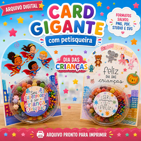 Arquivo Dia das Crianças Card Gigante Petisqueira 19,5x28,5 