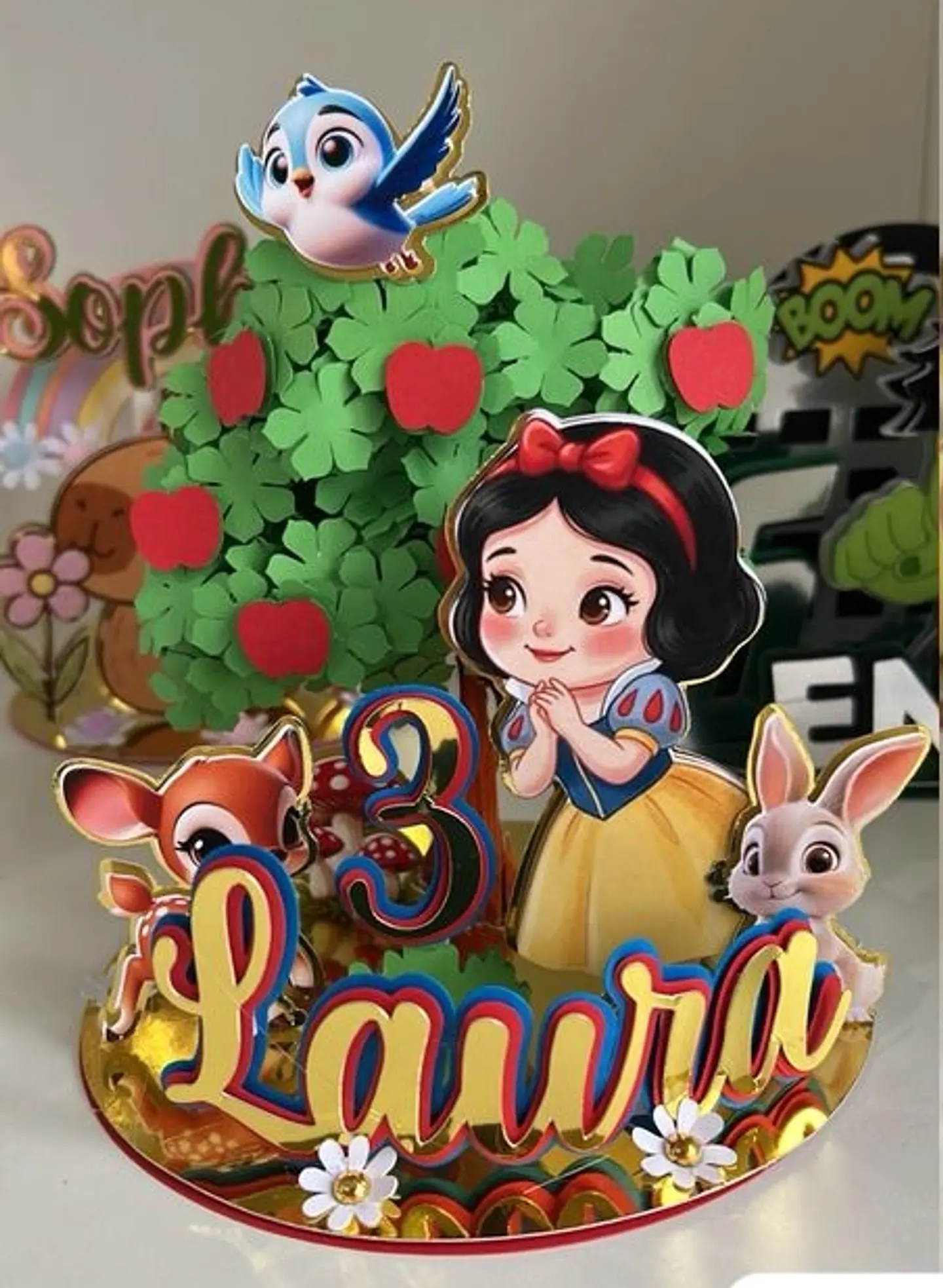 Arquivo Topo de Bolo Cenário Branca de Neve 1