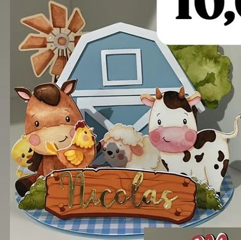Arquivo Topo de Bolo Cenário Fazendinha 