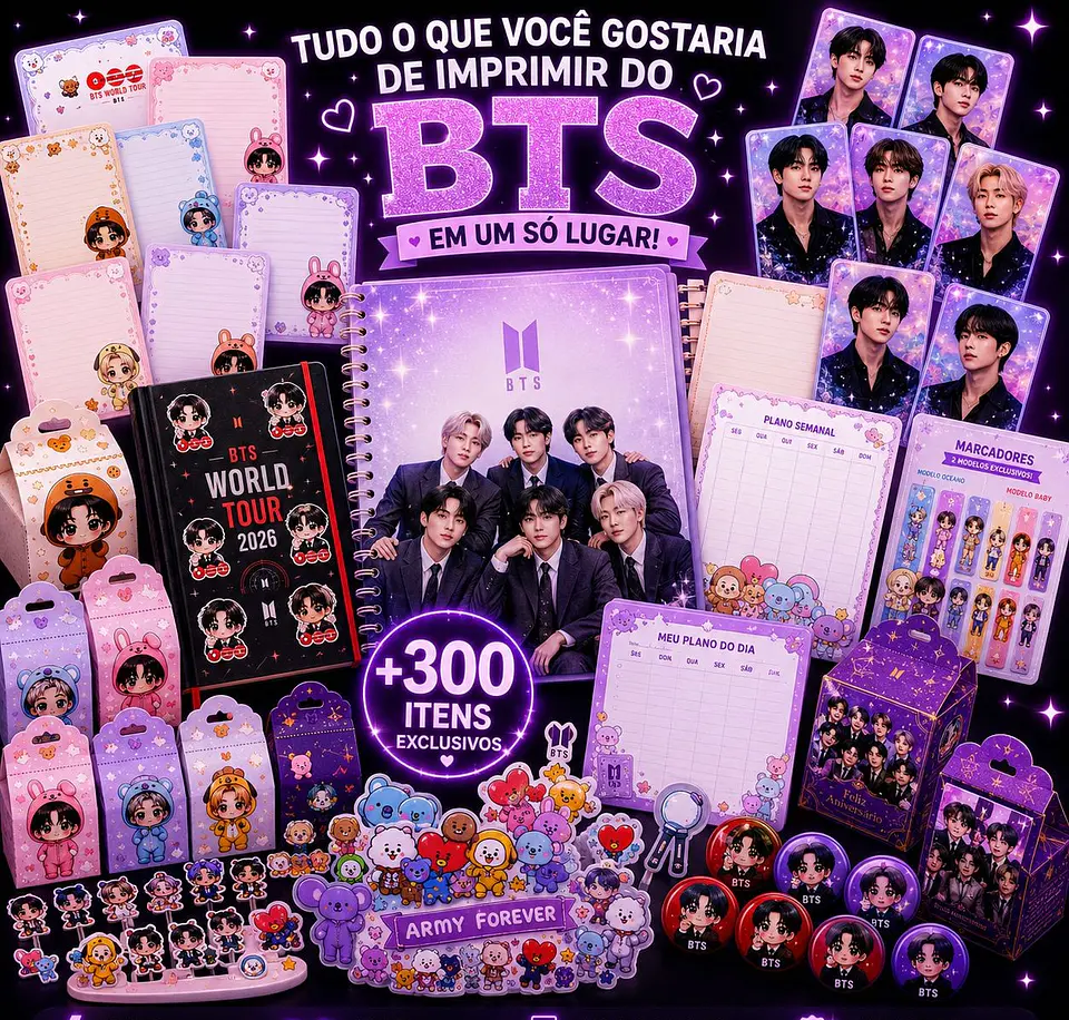 Arquivo De Corte Coleção Completa BTS para Imprimir +300  1