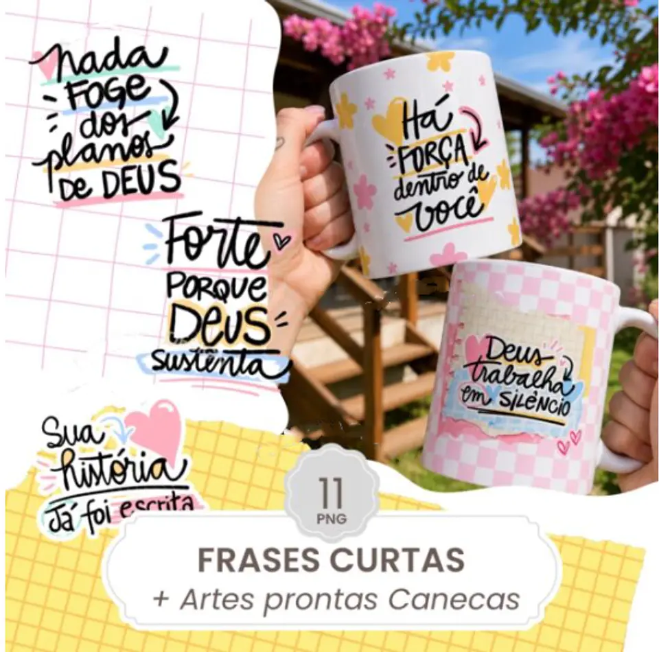 Arquivo Sublimação Caneca Frases Basicas  1