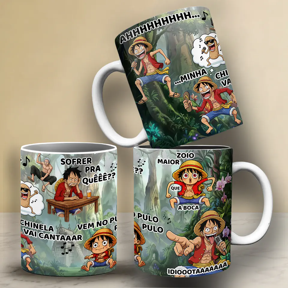 Arquivo Sublimação Caneca One Piece Luffy Skypea  1