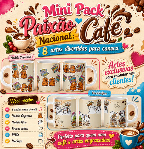 Arquivo Sublimação Mini Pack Paixão Nacional Café 