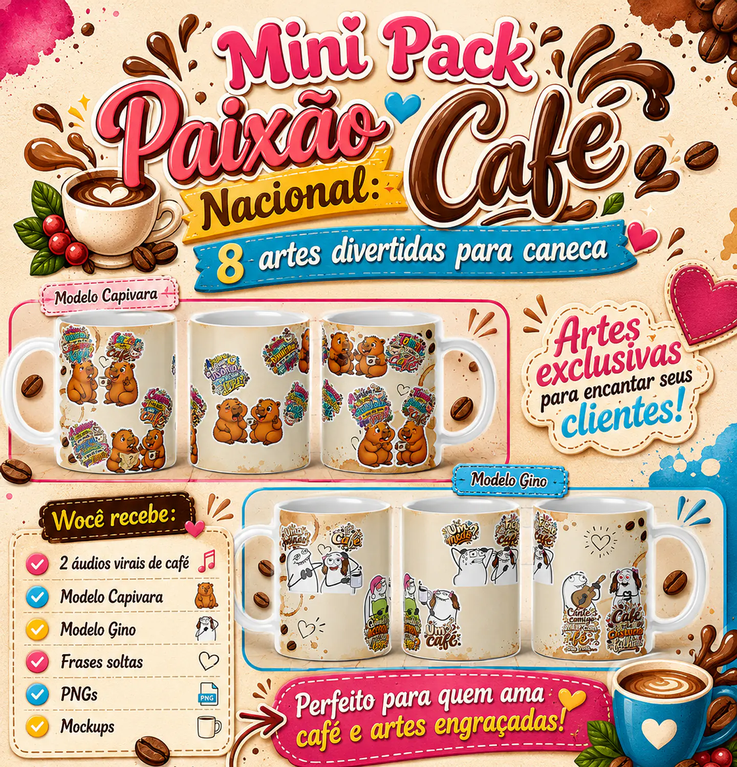 Arquivo Sublimação Mini Pack Paixão Nacional Café  1