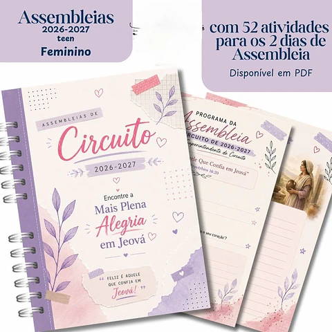 Arquivo Caderno Teen Feminino para as Assembleias 2026 - 2027 