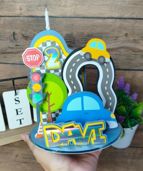 Arquivo de Corte Vela 3D Carrinhos