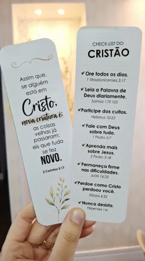 Arquivo de Corte Marca Páginas Check-list do Cristão