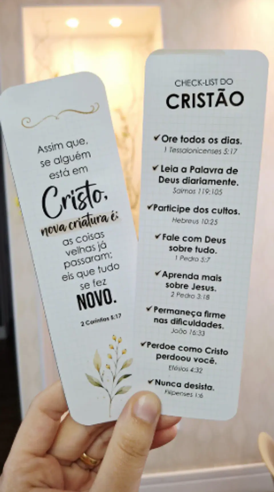 Arquivo de Corte Marca Páginas Check-list do Cristão 1