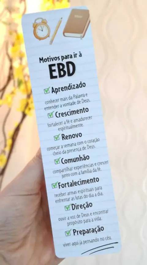 Arquivo De Corte Marca Páginas Motivos para ir à EBD 