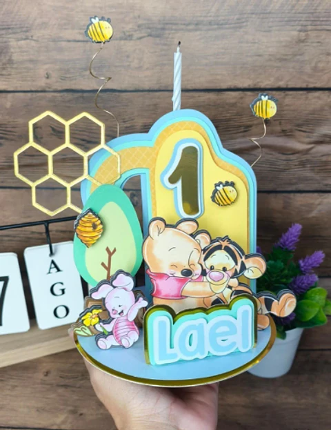 Arquivo Topo de Bolo Ursinhos Pooh 