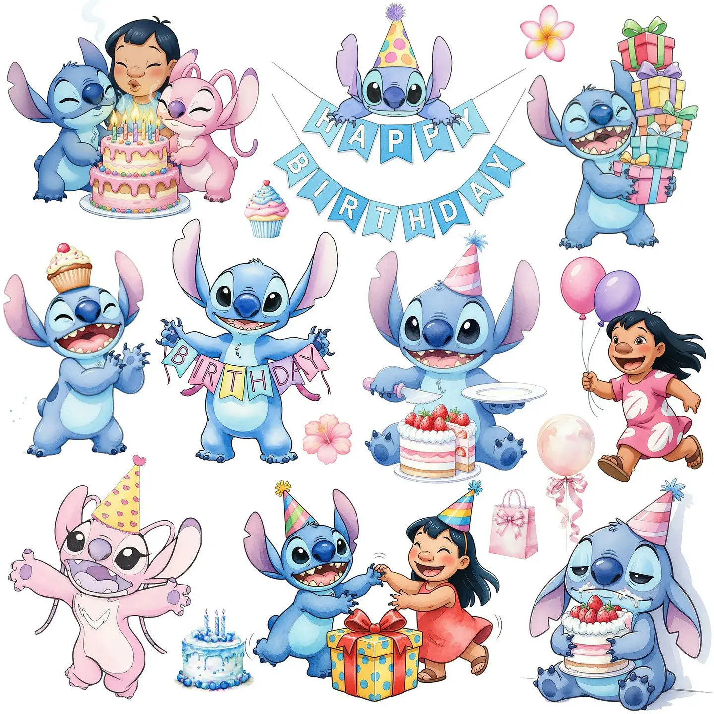Arquivo Kit Digital Stich birthday 1
