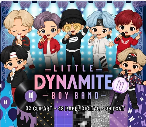 Arquivo Kit Digital Little Dynamite Boyband • Bts 
