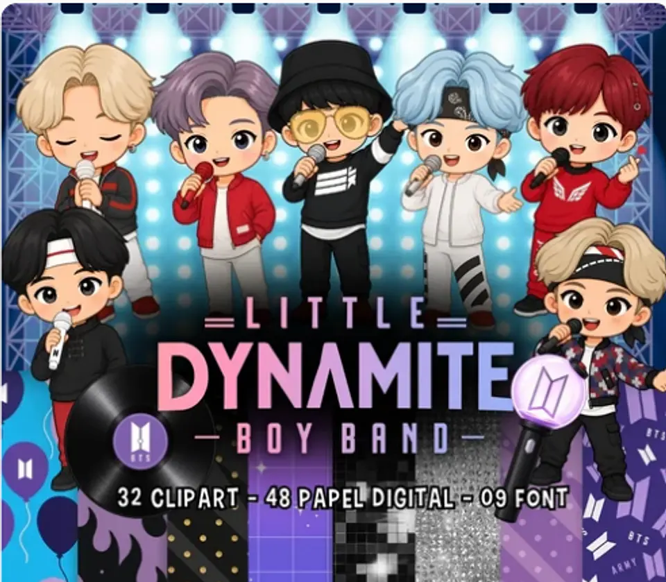 Arquivo Kit Digital Little Dynamite Boyband • Bts  1
