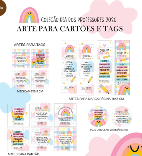 Arquivo Dia dos Professores Cartões E Tags Arco-íris 2026 