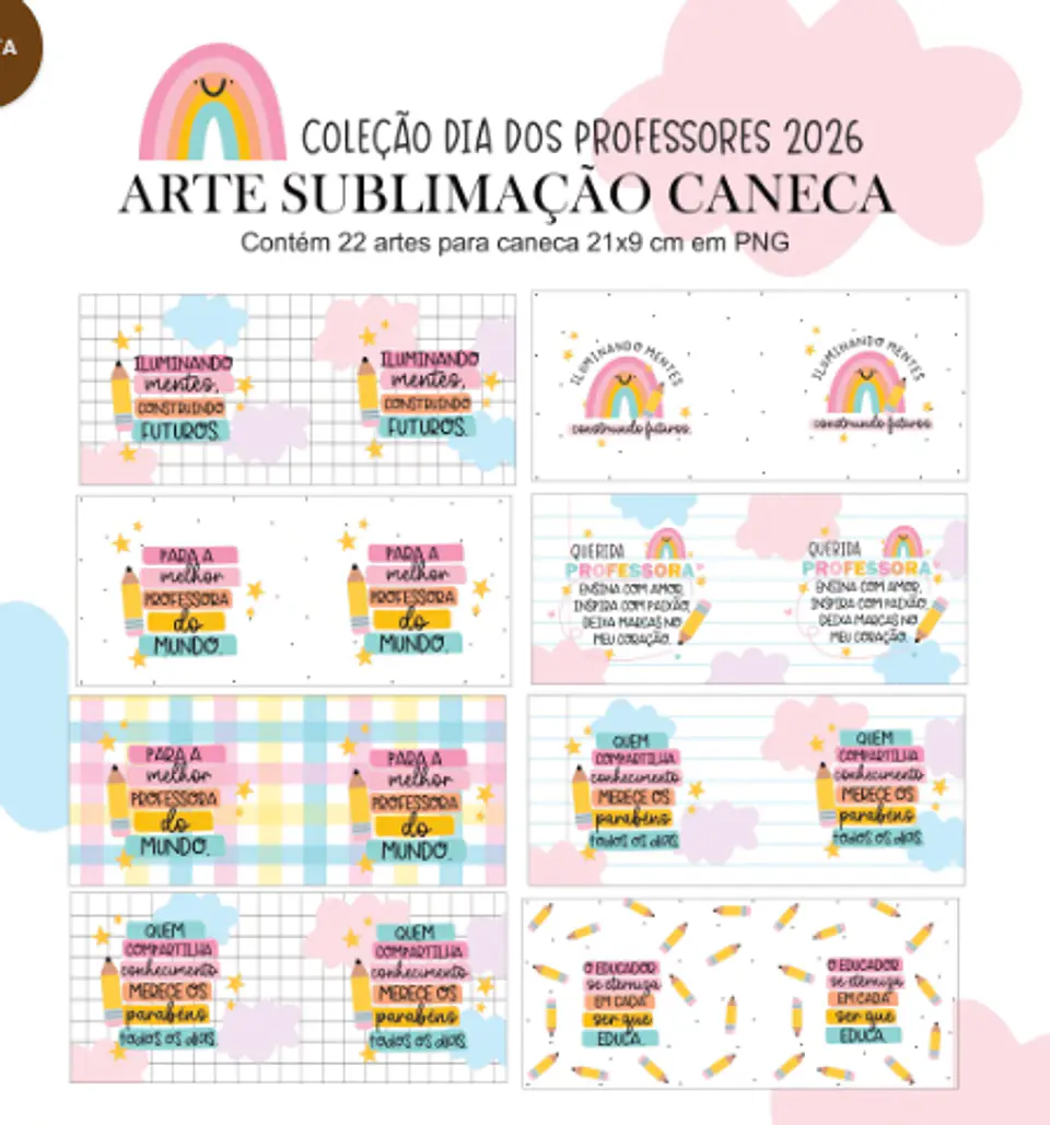 Arquivo Sublimação Dia dos Professores 2026 Arco-íris  1