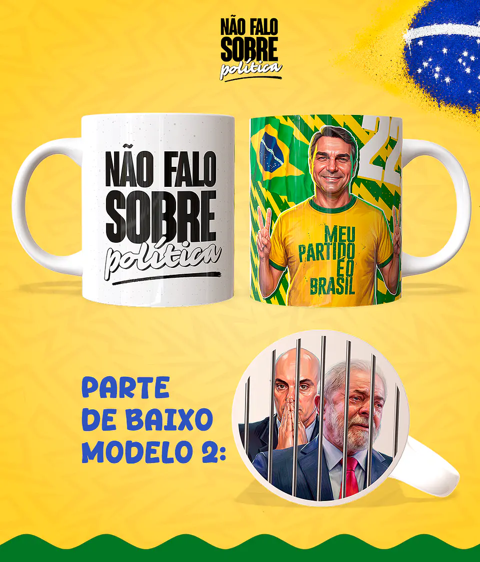 Arquivo Sublimação Caneca Não Falo Sobre Política  1