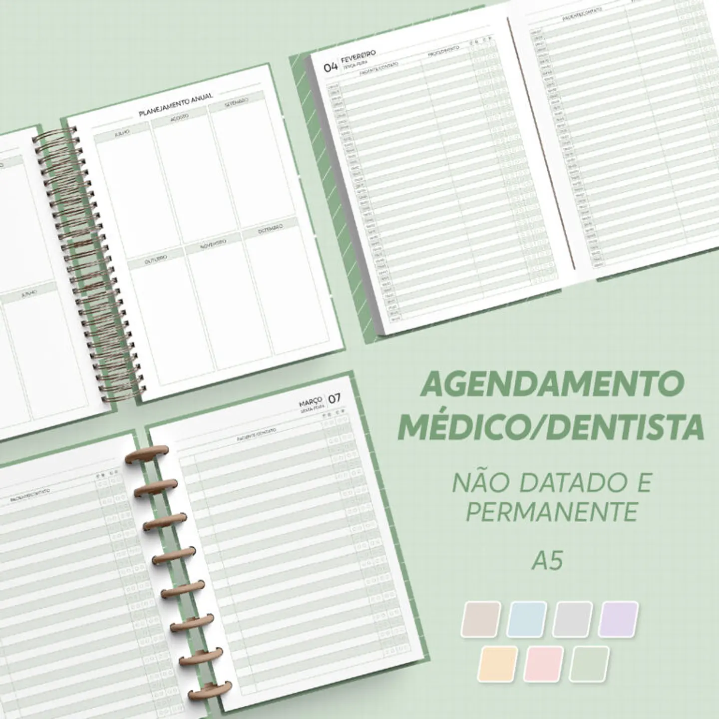 Arquivo Agendamento Médico Dentista  Não Datado e Permanente - A5  1