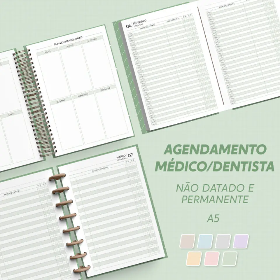 Arquivo Agendamento Médico Dentista  Não Datado e Permanente - A5  1