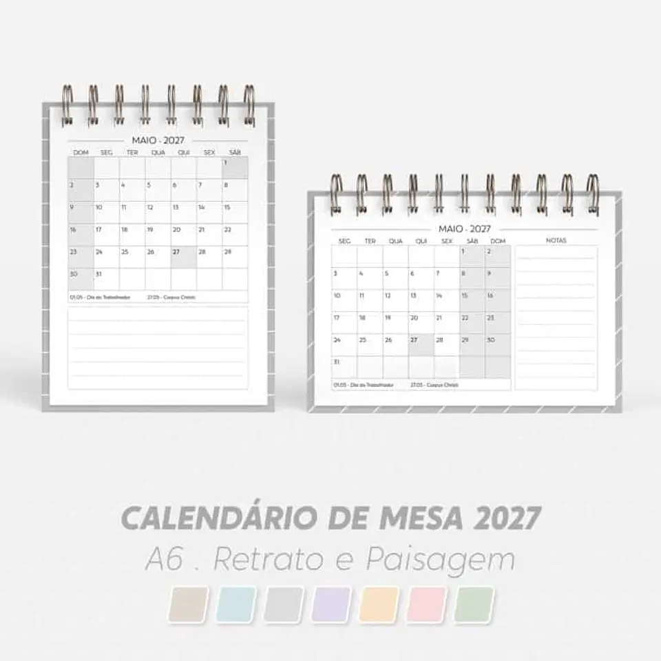 Arquivo Calendário de Mesa 2027 - A6 Retrato + Paisagem  1