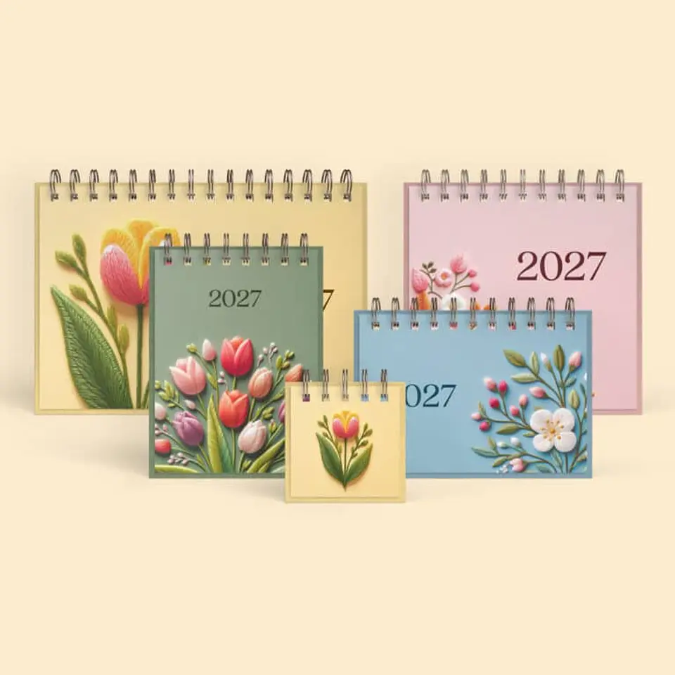 Arquivo Coleção Flores e Bordados Dia - Calendário  1